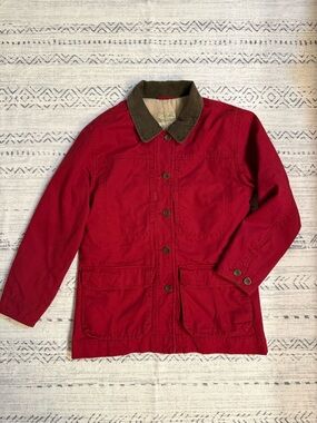 Cabela’s Chore Barn Coat Red Corduroy Collar Pockets Countrycore | Women’s Med